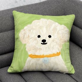 Cute Dog Cartoon Throw Pillow Dormitory Bedroom Square (Option: GG 2-45x 45cm-With pillow core)