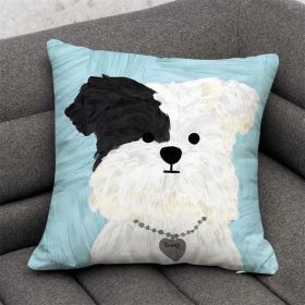 Cute Dog Cartoon Throw Pillow Dormitory Bedroom Square (Option: GG 8-45x 45cm-With pillow core)